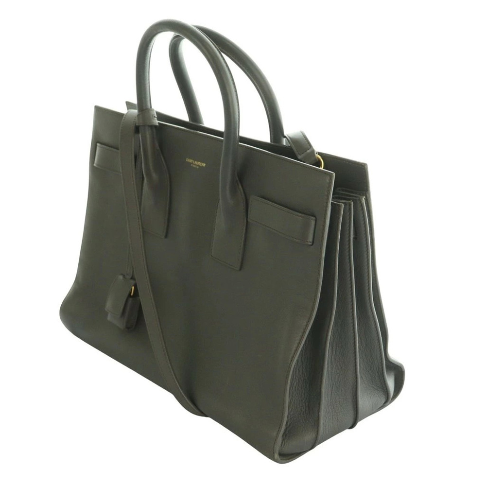 Saint Laurent Paris Sac de Jour Bag Handbag Shoulder Leather Gray
